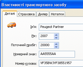 Detail information Personal Vehicle Manager
